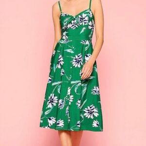 Eliza J Green Floral Midi Dress